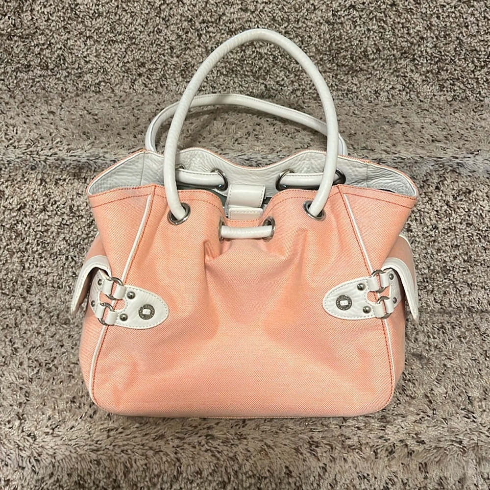 ColeHaan soft orange and white bag. EUC
